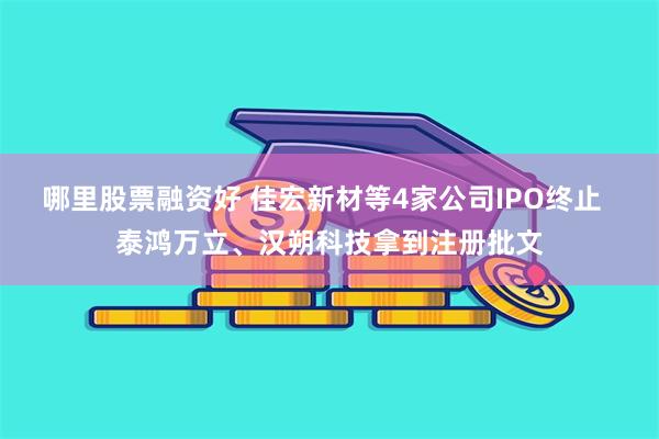 哪里股票融资好 佳宏新材等4家公司IPO终止  泰鸿万立、汉朔科技拿到注册批文